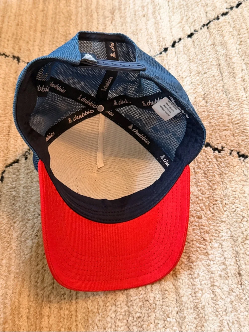 Chubbies Youth Trucker Hat Red White Blue Mesh Snapback Palm Tree Patch One Size